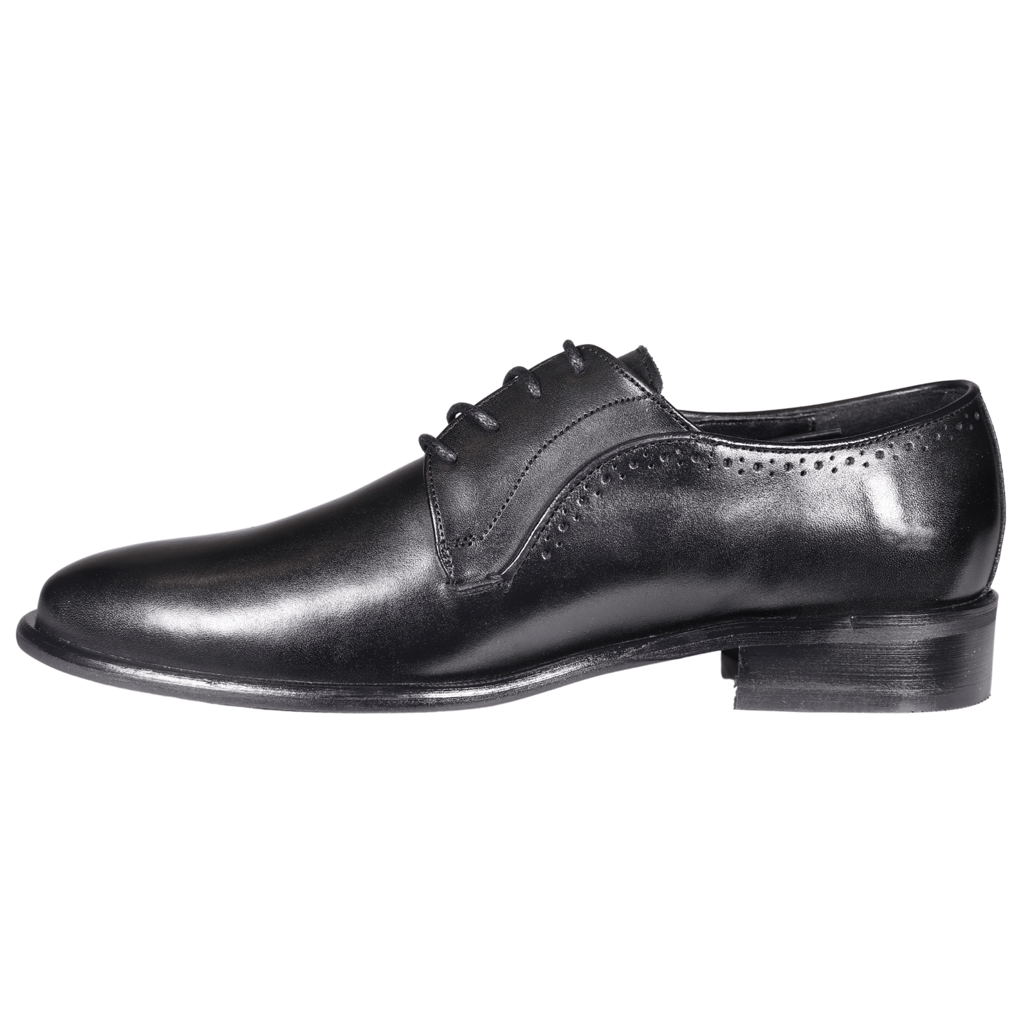 John Drake Black Lace-Up Derby