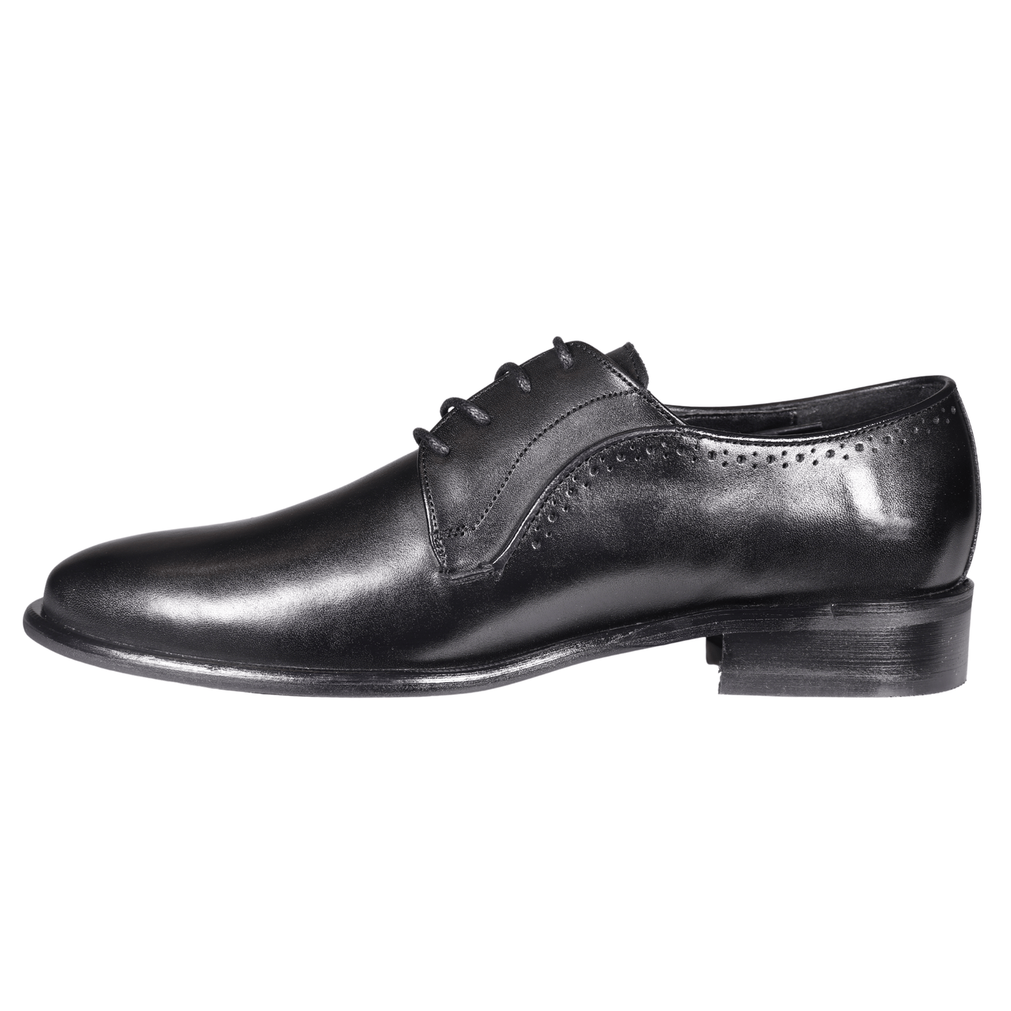 John Drake Black Lace-Up Derby