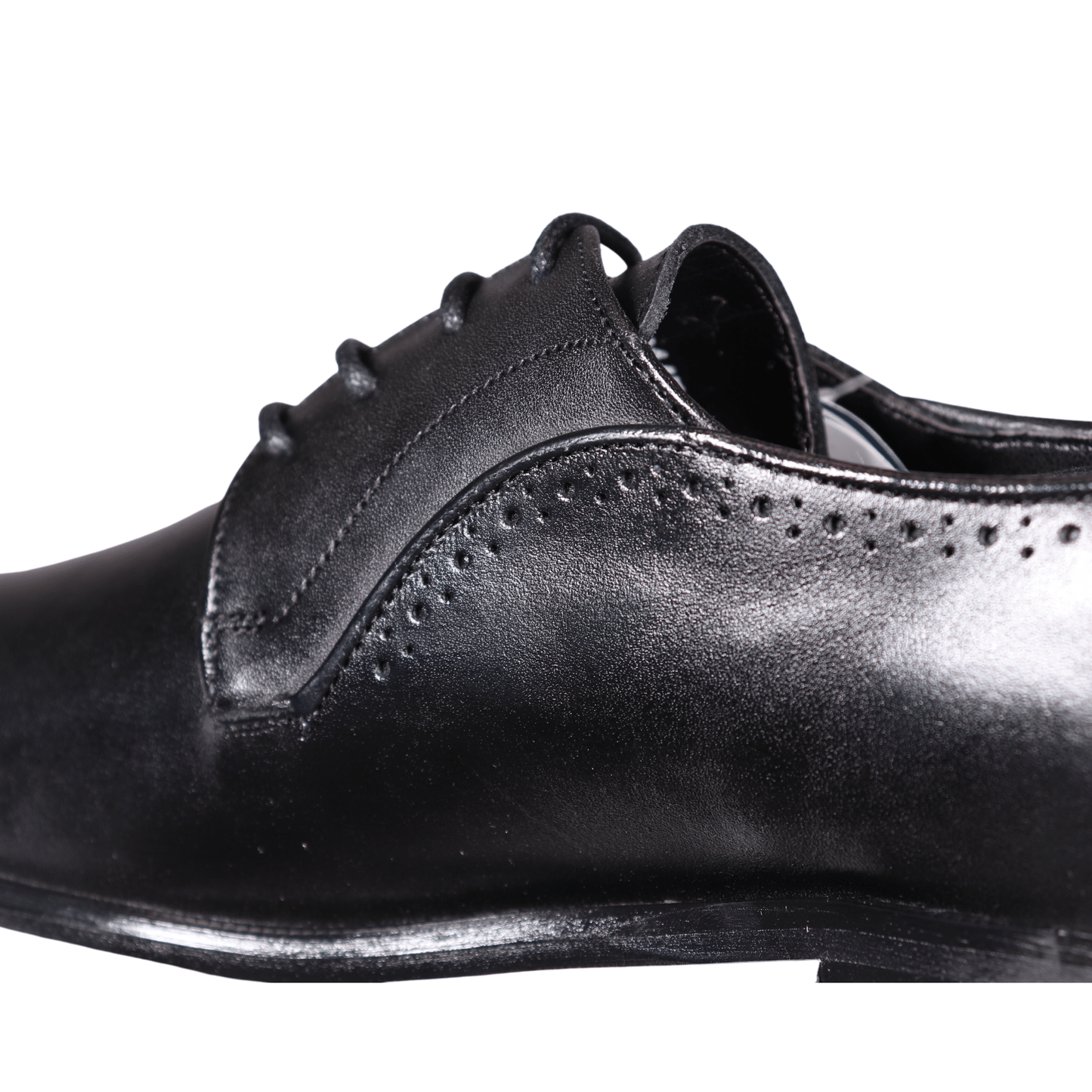 John Drake Black Lace-Up Derby