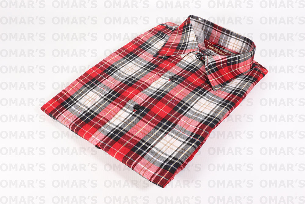 Navada Long Sleeve Shirt - Red & White Checkered