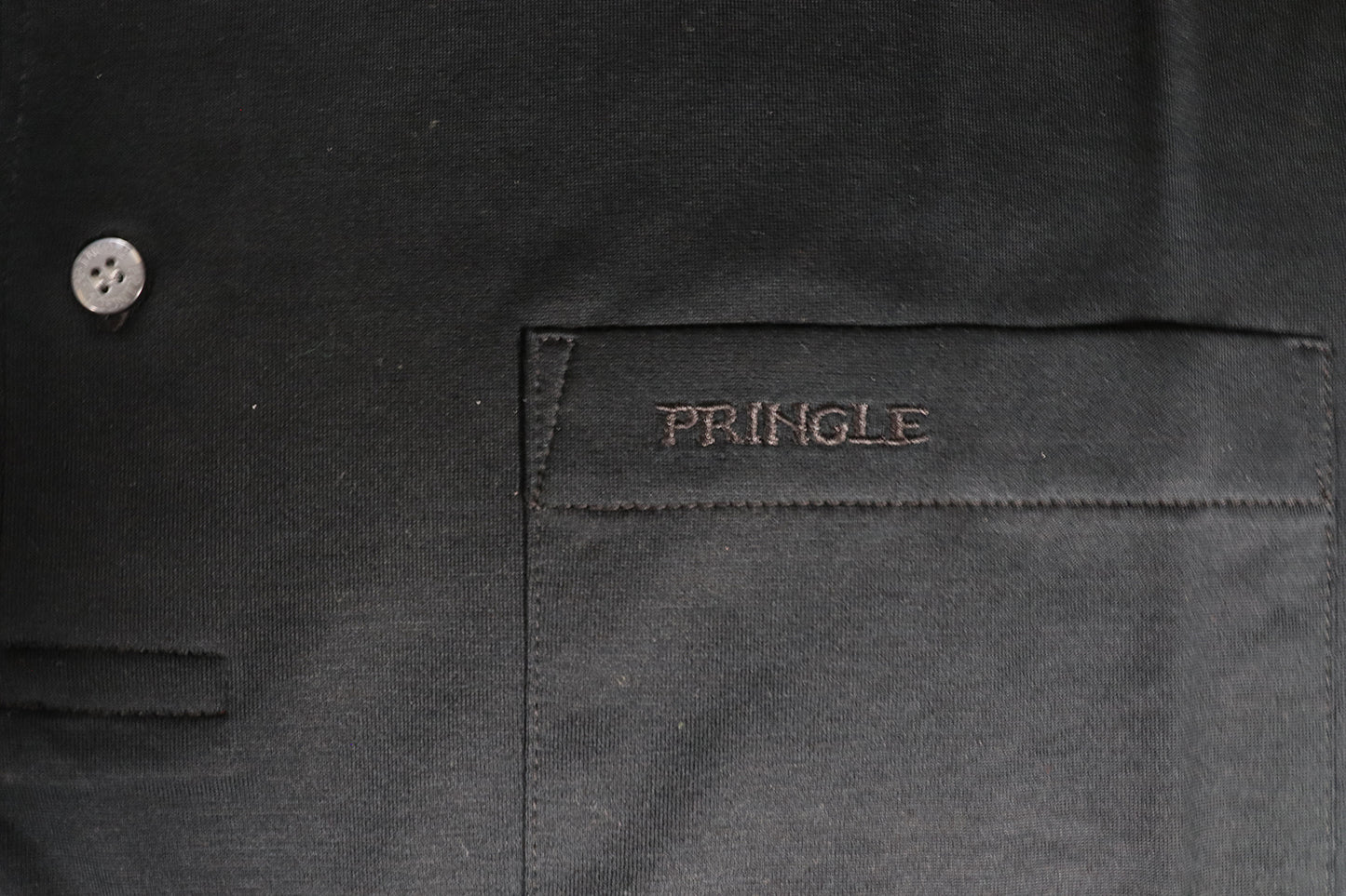 Men's Pringle Kinross Long Sleeve Golfer - Black
