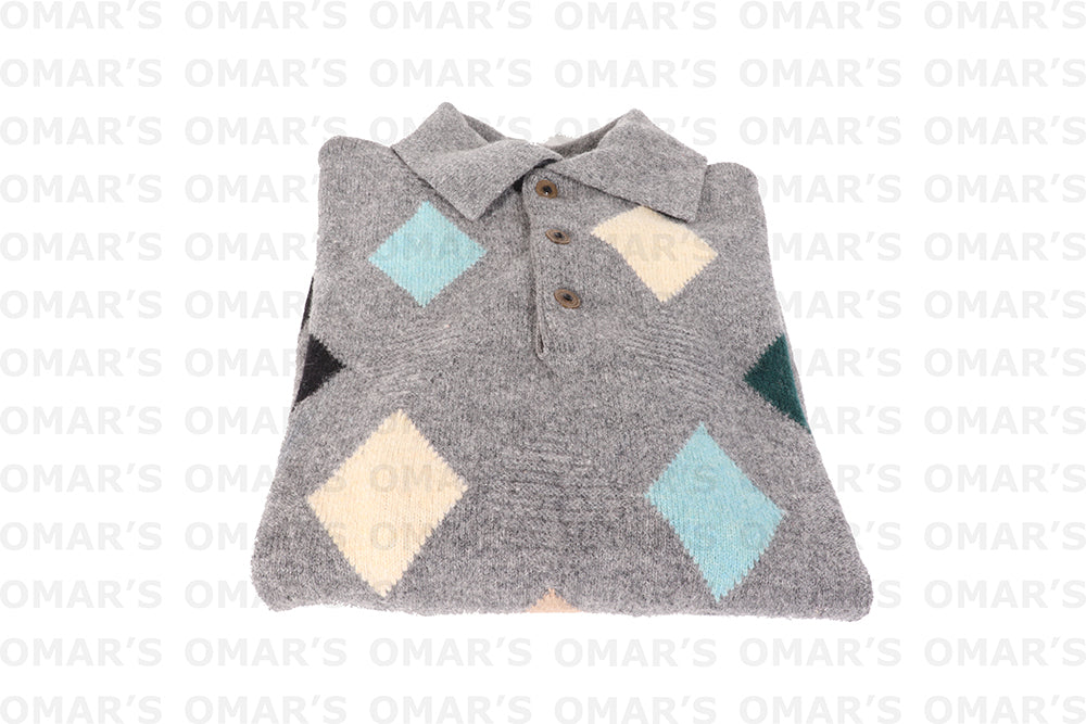 Loch Lomond Diamond Jersey - Cloud (100% Lambs wool)