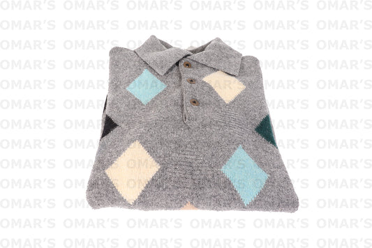 Loch Lomond Diamond Jersey - Cloud (100% Lambs wool)