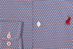 Men's Polo Signature Justin Long Sleeve Shirt - Blue Stretch Custom Fit