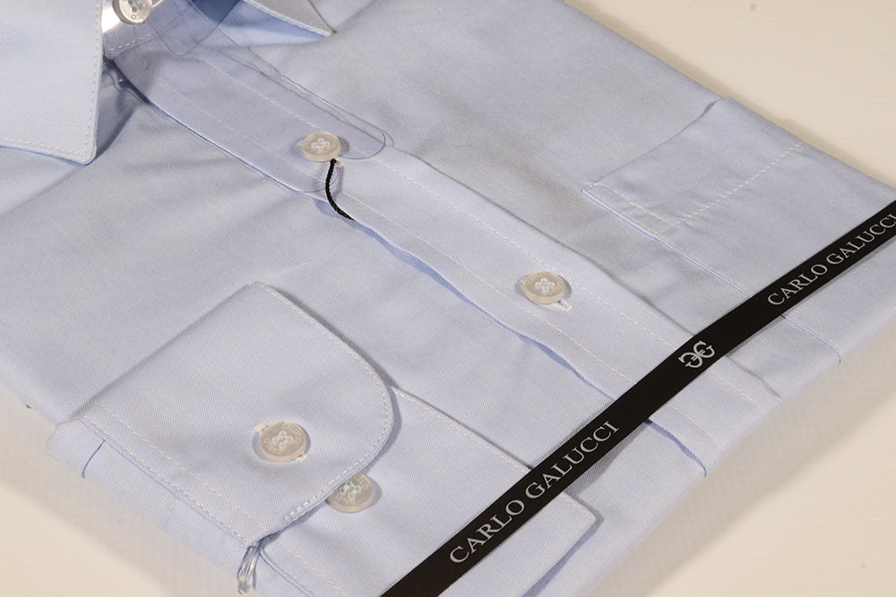 Men's Carlo Galucci Checkered Long Sleeve Shirt - Sky
