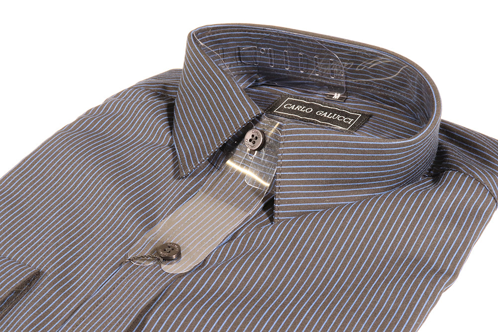 Men's Carlo Galucci Stripe Long Sleeve Shirt - Blue