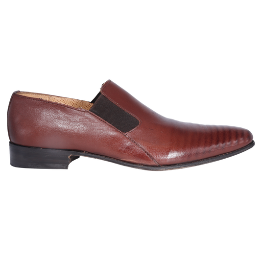 Men's Crockett & Jones genuine leather upper & soles slip-on formal/ dress shoes in brown/ teak available in-store, 337 Monty Naicker Street, Durban CBD or online at Omar's Tailors & Outfitters online store.