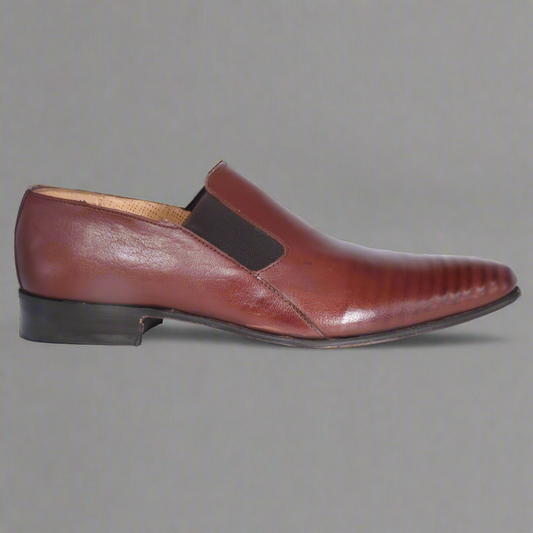 Men's Crockett & Jones genuine leather upper & soles slip-on formal/ dress shoes in brown/ teak available in-store, 337 Monty Naicker Street, Durban CBD or online at Omar's Tailors & Outfitters online store.