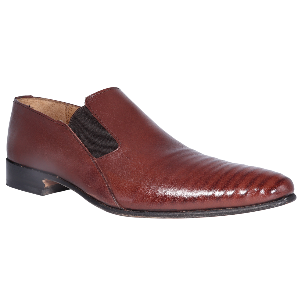 Men's Crockett & Jones genuine leather upper & soles slip-on formal/ dress shoes in brown/ teak available in-store, 337 Monty Naicker Street, Durban CBD or online at Omar's Tailors & Outfitters online store.