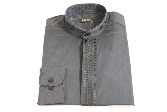 Lorenzini Shirt - Black (Long Sleeve with Chinese Collar)