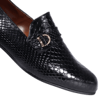 Men's genuine leather John Drake moccasin/ loafer in black with a weave finish available in store, 337 Monty Naicker Street, Durban or online at Omar's Tailors & Outfitters online store.  A men's fashion curation for South African men - established in 1911.  (36973)